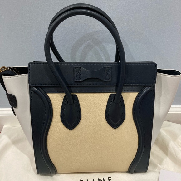 Celine TRICOLOR Leather Luggage Tote - Picture 2 of 8